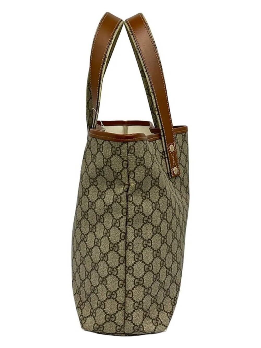 GUCCI GG Plus GG Supreme/Shelly (Web) 211134 Beige Dark Brown Multi PVC Leather - Picture 13 of 14